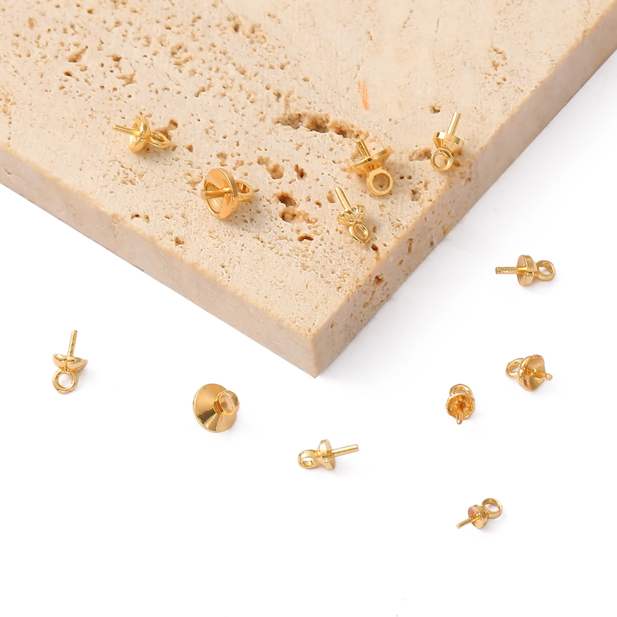 Медные позолоченные бусины с зажимами Концевики для бижутерии сделай сам зажимы