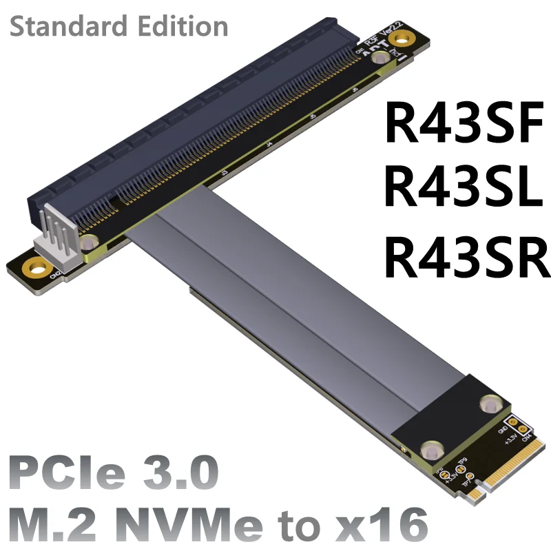 

M2 NGFF NVMe converter to PCIE x16 Graphics card built-in adapter M.2 mkey extension card pci-e 16x Flexible Flat Cable