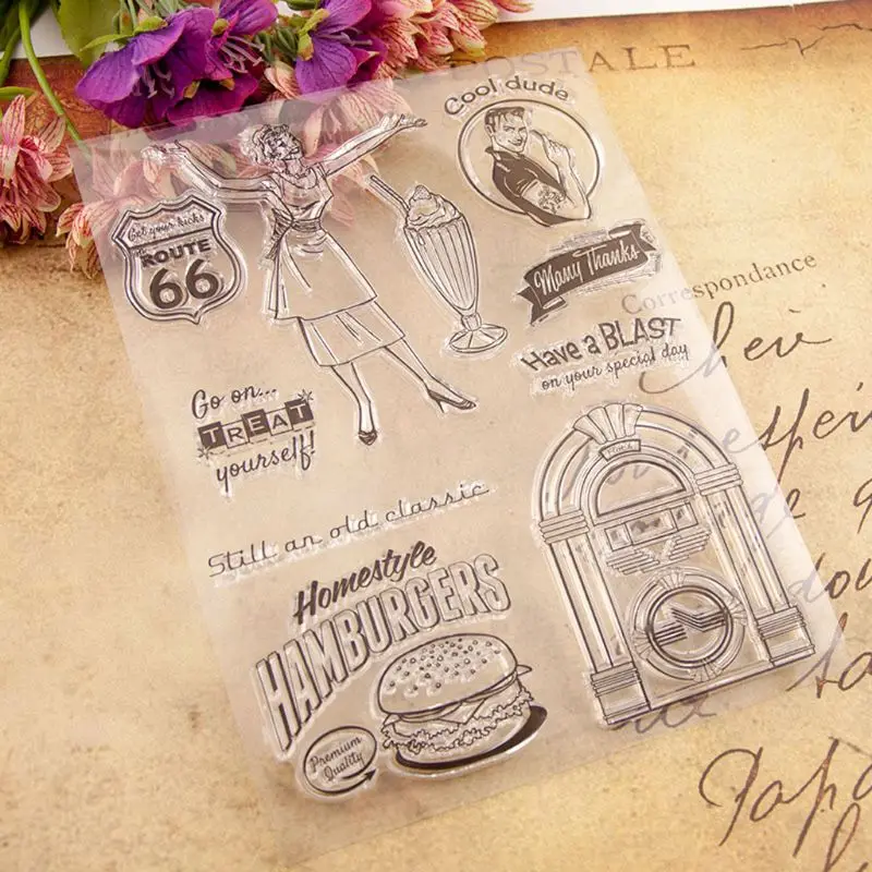 Есть взрыв силиконовый прозрачный печать штамп DIY Скрапбукинг тиснение фото