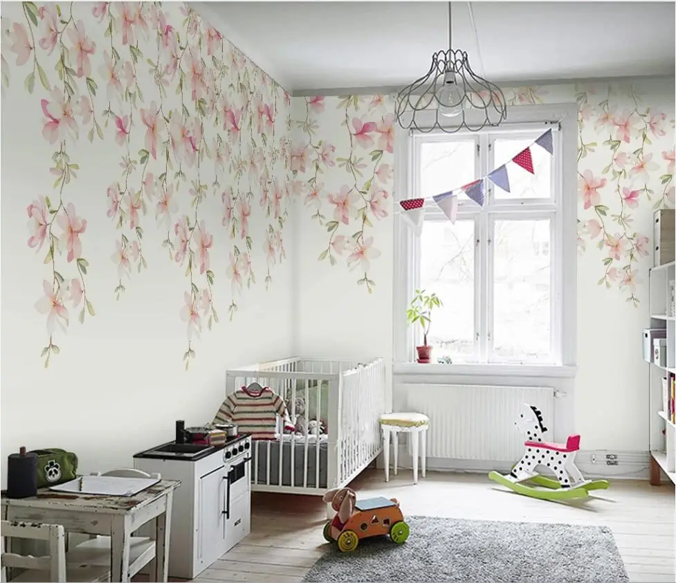 Пользовательские обои в скандинавском стиле простые Акварельные Цветы