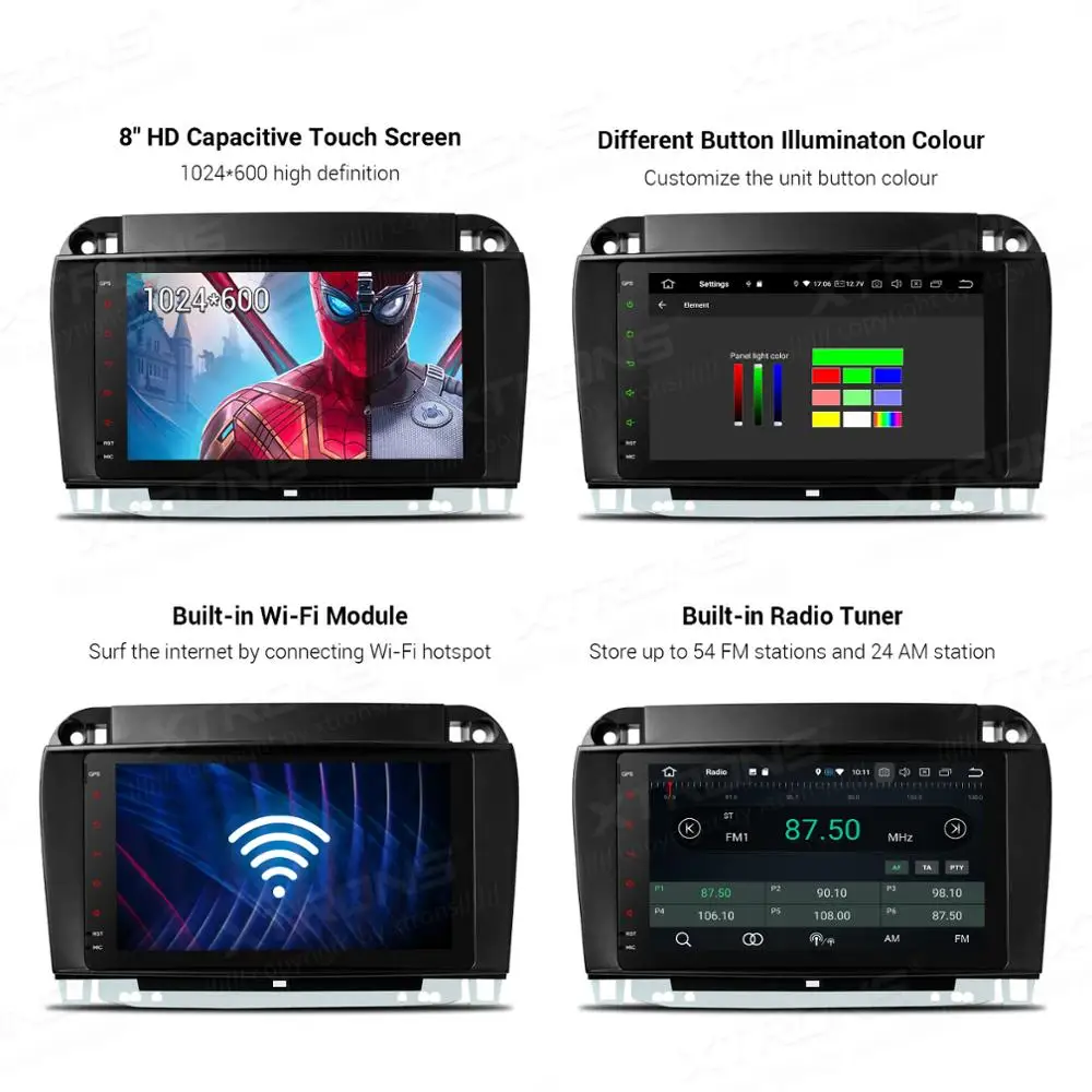 Автомобильный радиоплеер XTRONS 8 дюймов Android 10 0 Qualcomm Bluetooth 5 GPS для Mercedes Benz W220 S280 S320 S350