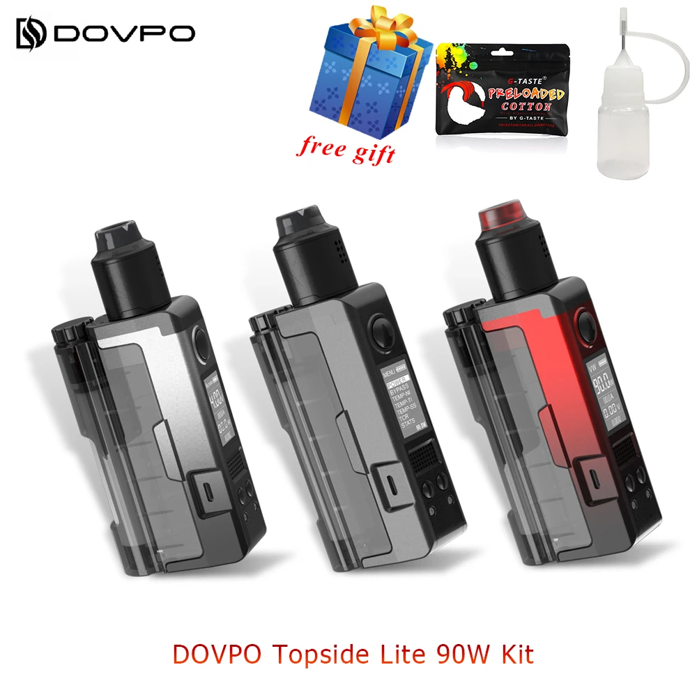 Dovpo Topside Lite 90W Squonk TC Box Vape Kit с Variant RDA и 0 96 дюймовым oled экраном от аккумулятора