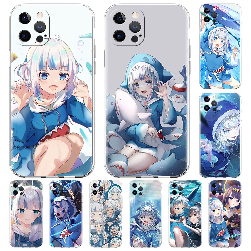 

Japan Anime Hololive Gawr Gura Phone Case for iPhone 11 12 13 Pro XS Max X XR 8 7 6 6S Plus 5 5S SE 2020 Clear Soft Funda Cover