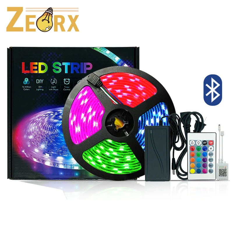 

LED Strip Lights 5/10m Led Lights with 24 Key Remote App Control RGB Tape Light DIY Colors Led Lights for Bedroom Home TV Party