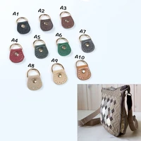 1pcs new korean handmade diy pu leather bag straps accessories oval size version of lychee pattern leather buckle wholesale 2021
