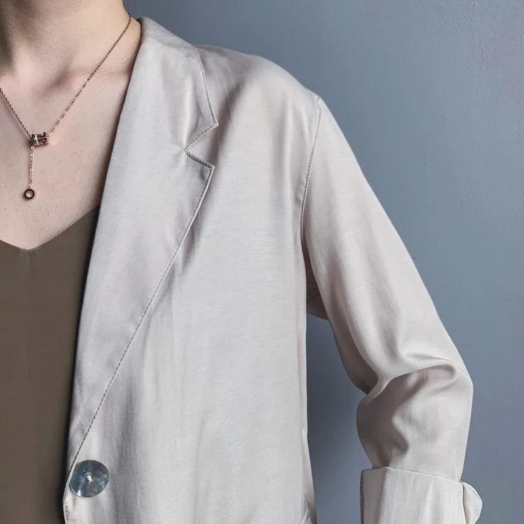 Новинка 2020 женский весенний Блейзер пальто с отложным воротником женское