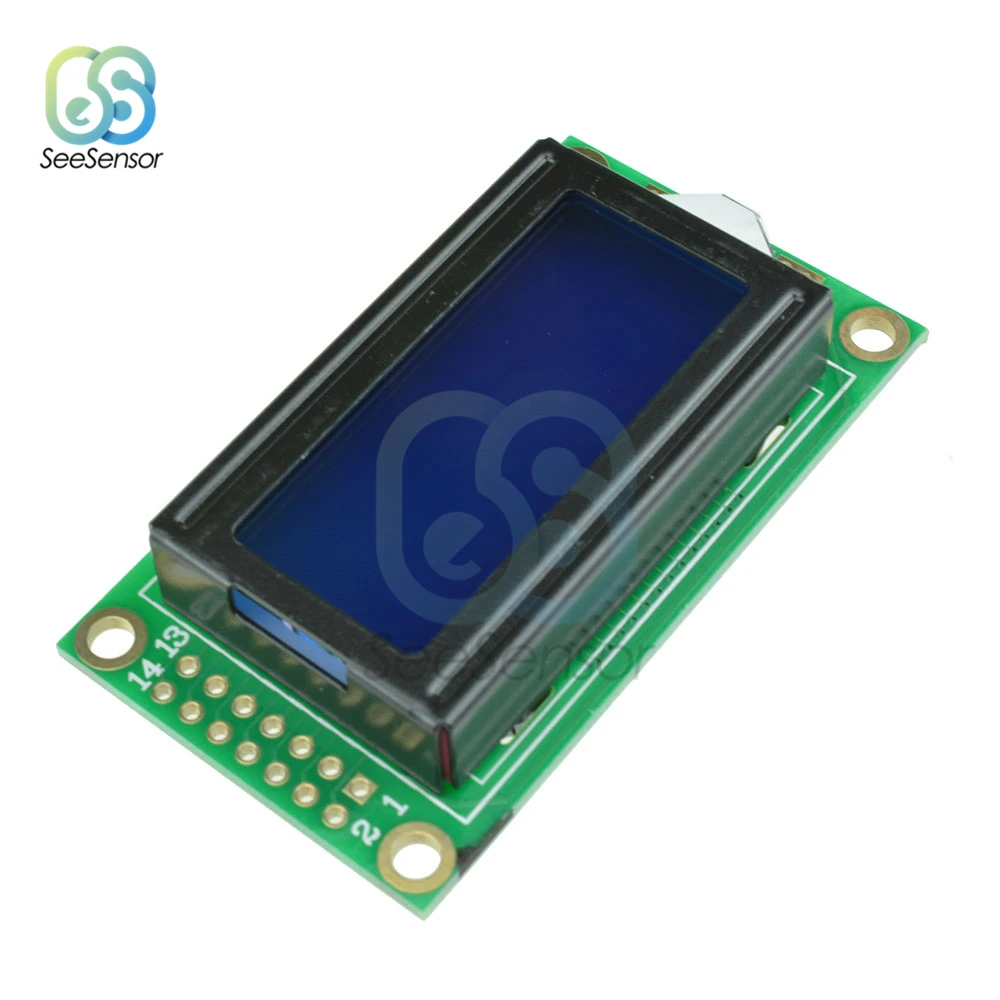 0802 LCD Module 8 x 2 Character Display Screen 3.3V / 5V LED Backlight for arduino Blue/Green | Инструменты