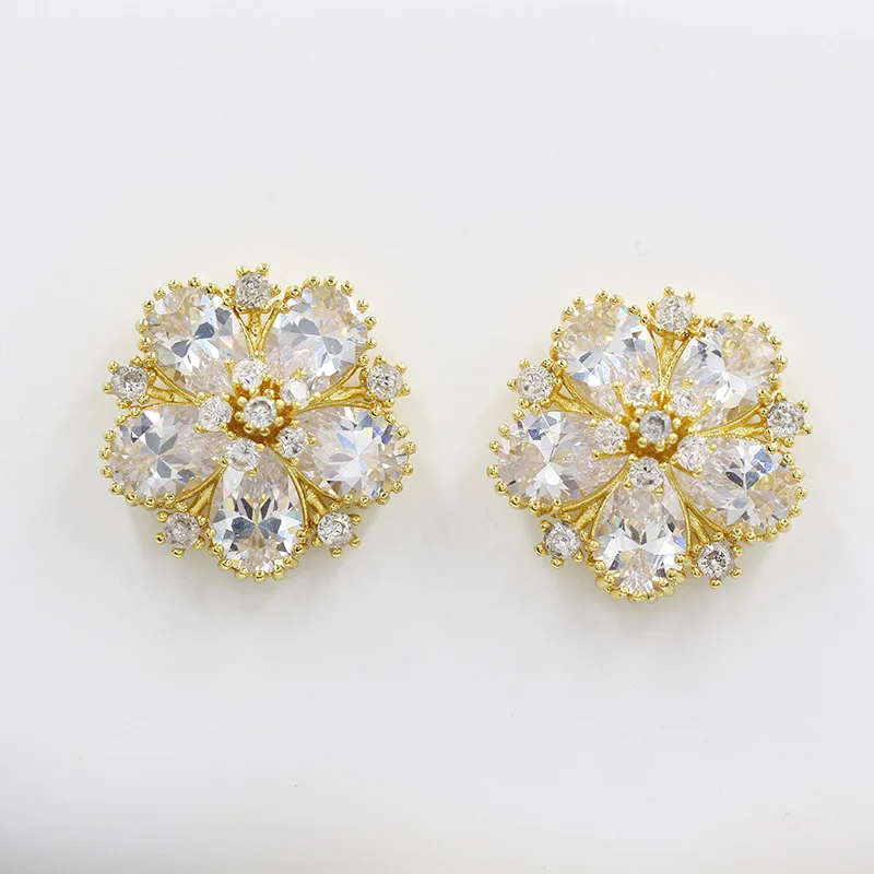 Женские аристократические серьги Wick Dolly свадебные из розового золота 585 пробы с