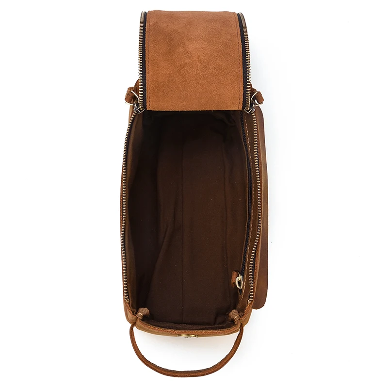 Винтажная Толстая натуральная кожа Crazy Horse женская и мужская косметичка чехол для