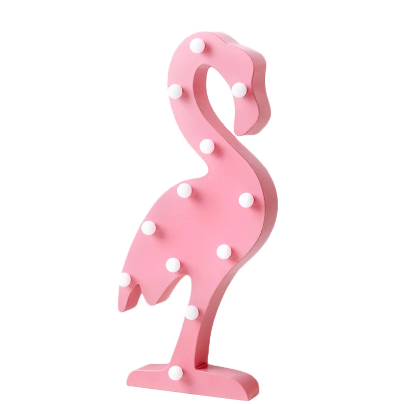 Flamingo Hinnixy, мультяшный ночной Светильник для детей, детская спальня, настенная декоративная настольная лампа, скандинавский светильник, детский деревянный светодиодный светильник - Испускаемый цвет: Flamingo