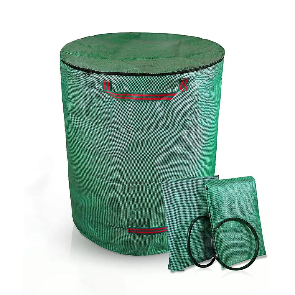 

2PCS Large Capacity Garden Bag Reusable Leaf Sack Trash Can Foldable Garden Garbage Waste Collection Container Storage Bag