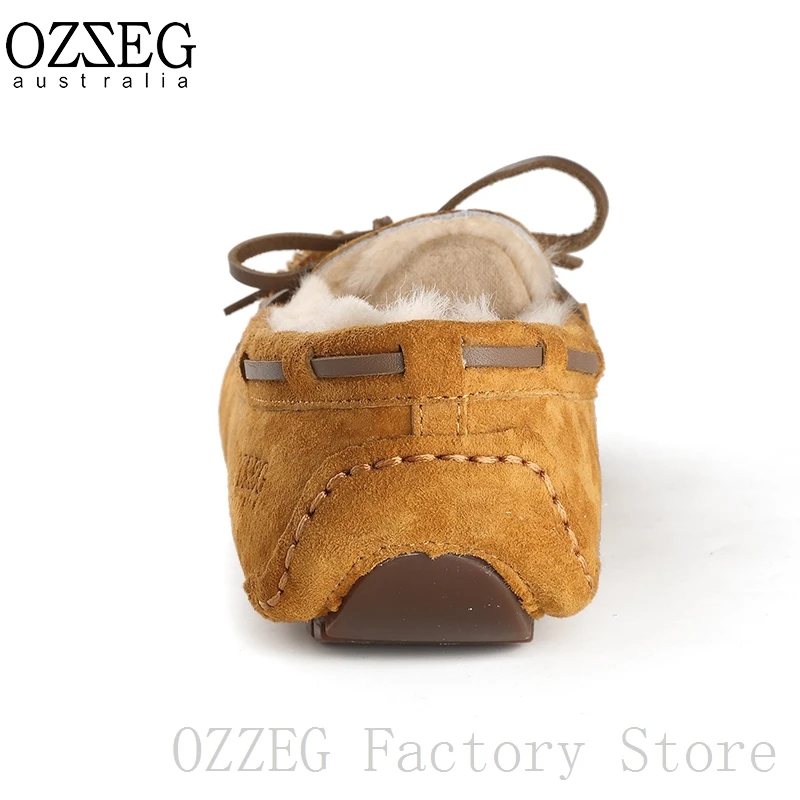 OZZEG Роскошная брендовая дизайнерская обувь женская зимняя из натуральной кожи на