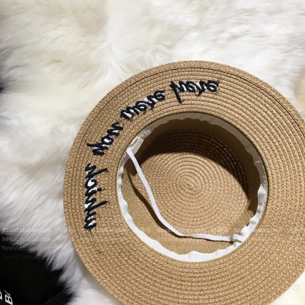 New Summer Sun Hats Women Fashion Girl Straw Hat Ribbon Bow Beach Casual Flat Top Panama Bone Feminino | Аксессуары для одежды