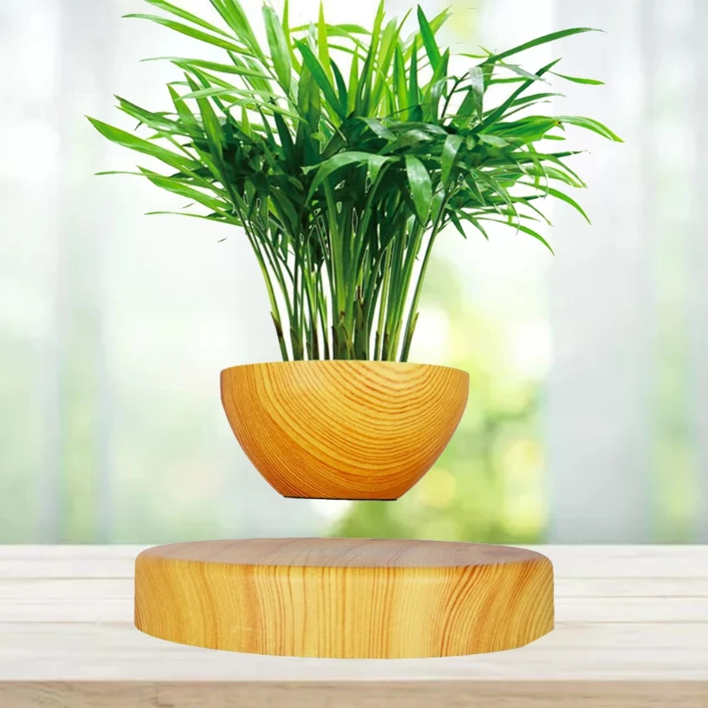 

2021 New Planters Pot Magnetic Levitation Suspension Floating Pots Round Base for Offices