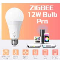 gledopto dimmable zigbee 3 0 light bulb lamp 12w e26 e27 pro brightness adjustable work with tuya app voice rf remote control