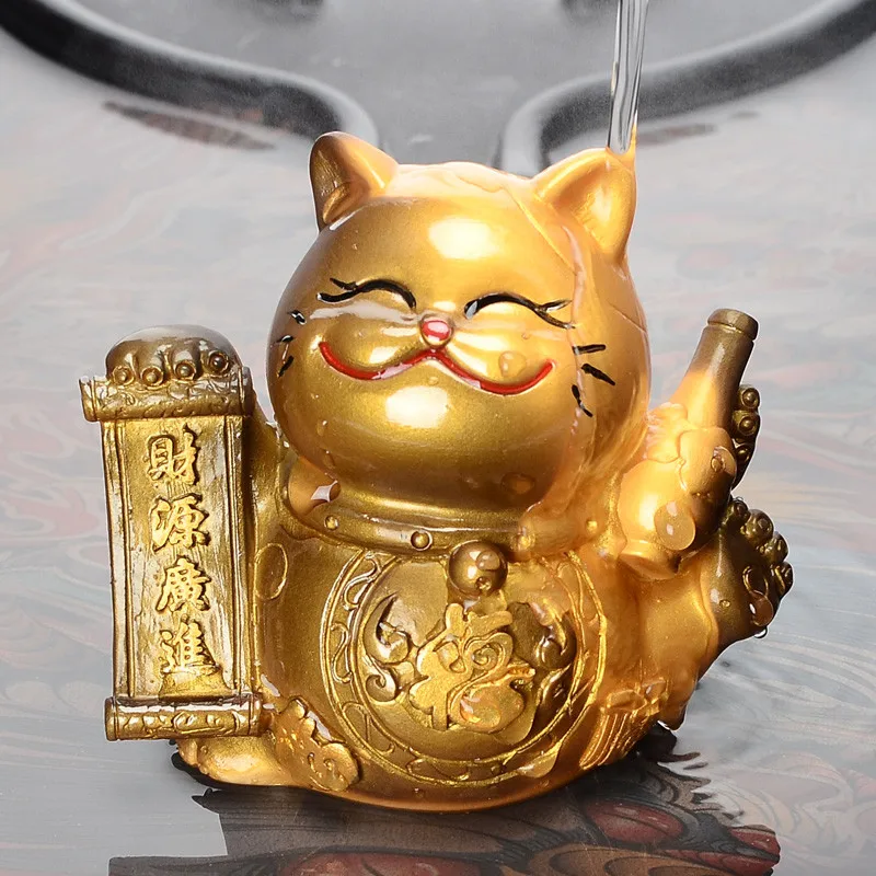 

Tea ceremony porcelain figurines lucky cat discoloring tea pet 1pc