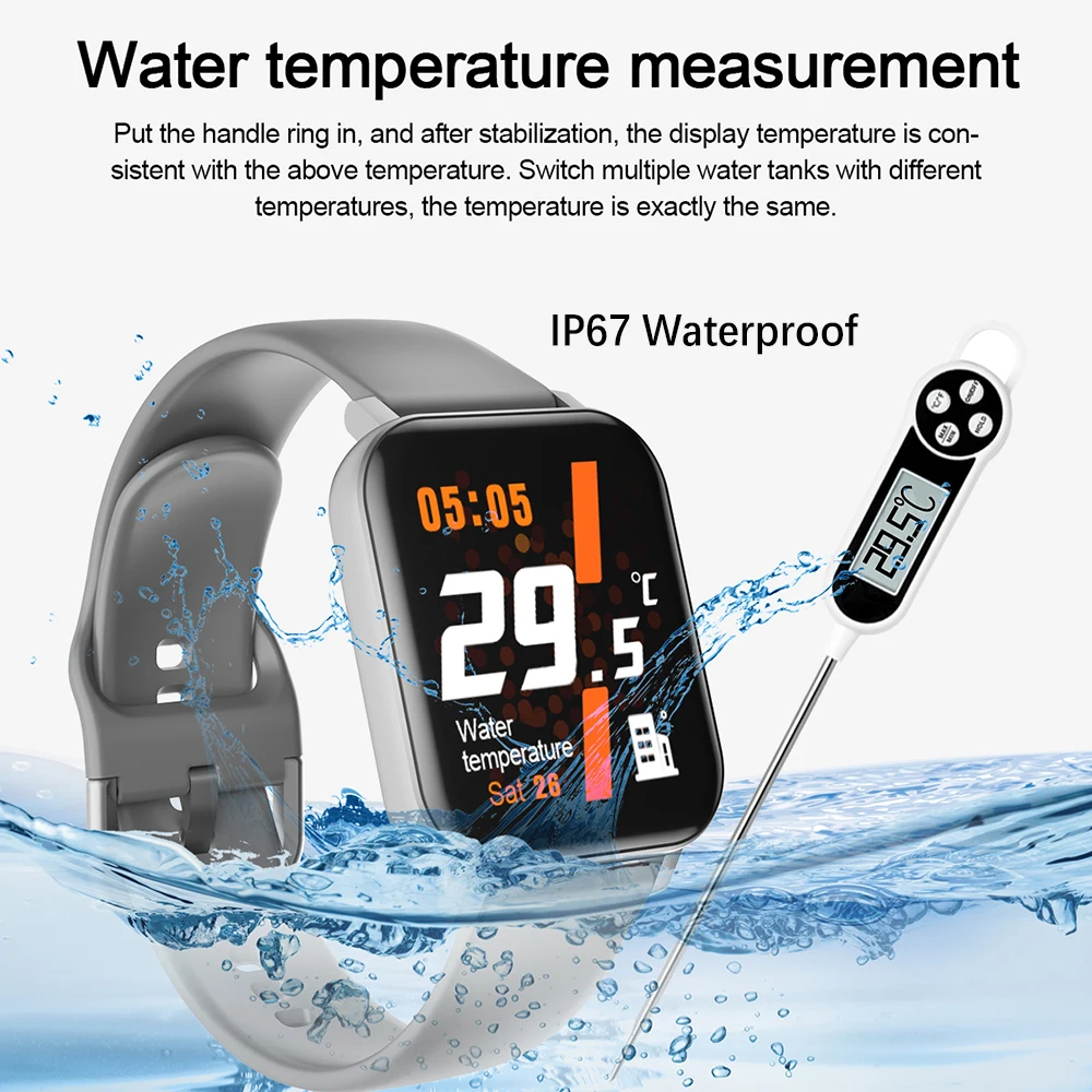 

Full Touch Screen F25 Body Temperature Immunity Monitor Smart Watch Heart Rate Blood Pressure IP67 Waterproof Smartwatch Clock