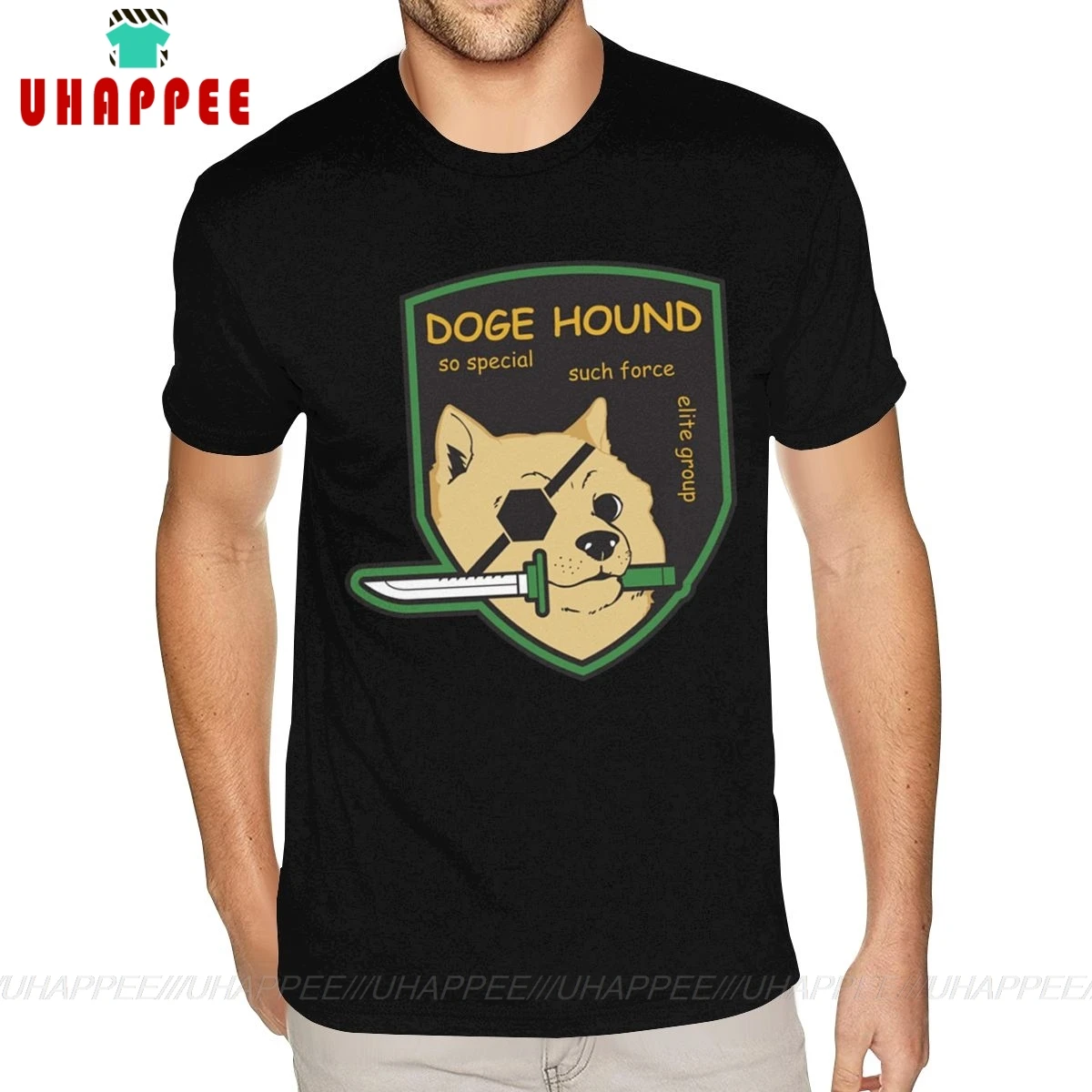 Черная футболка Doge Hound с металлическим зубчатым покрытием Мужская дешевая