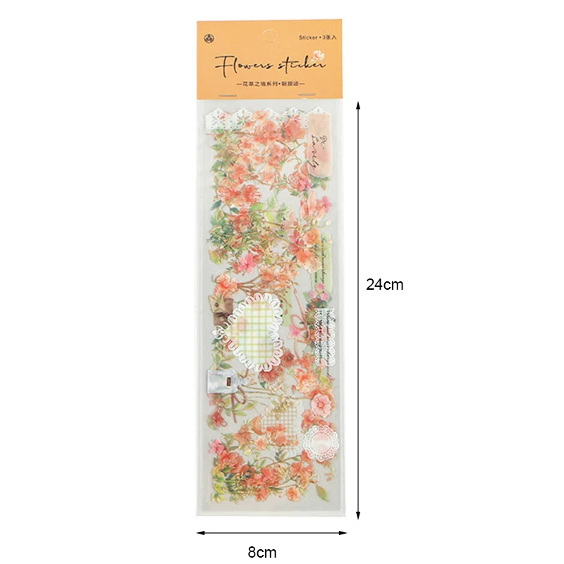 

1 Set Beautiful plant flower laptop paper cartoon luggage decal kids sticker random color girl gift