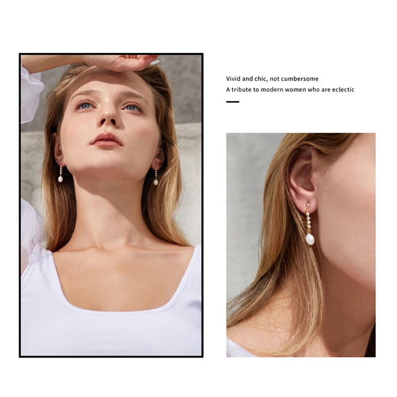 

Aesthetic Luxury Pearl Earrings For Women Shine CZ Stone Inlay Retro Gold Plated Drop Earring Fashion Jewelry Wedding Party Gift