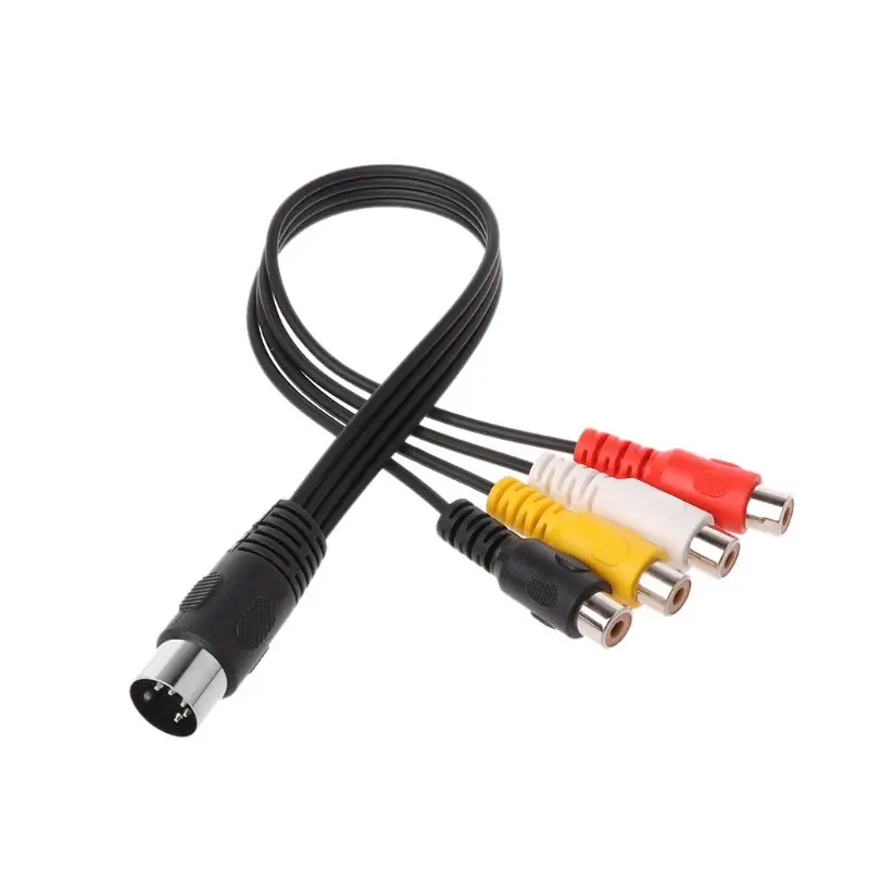 30 см с 5 контактным штыревым разъем Din 4 RCA Женский Вилки аудио кабель провод шнура