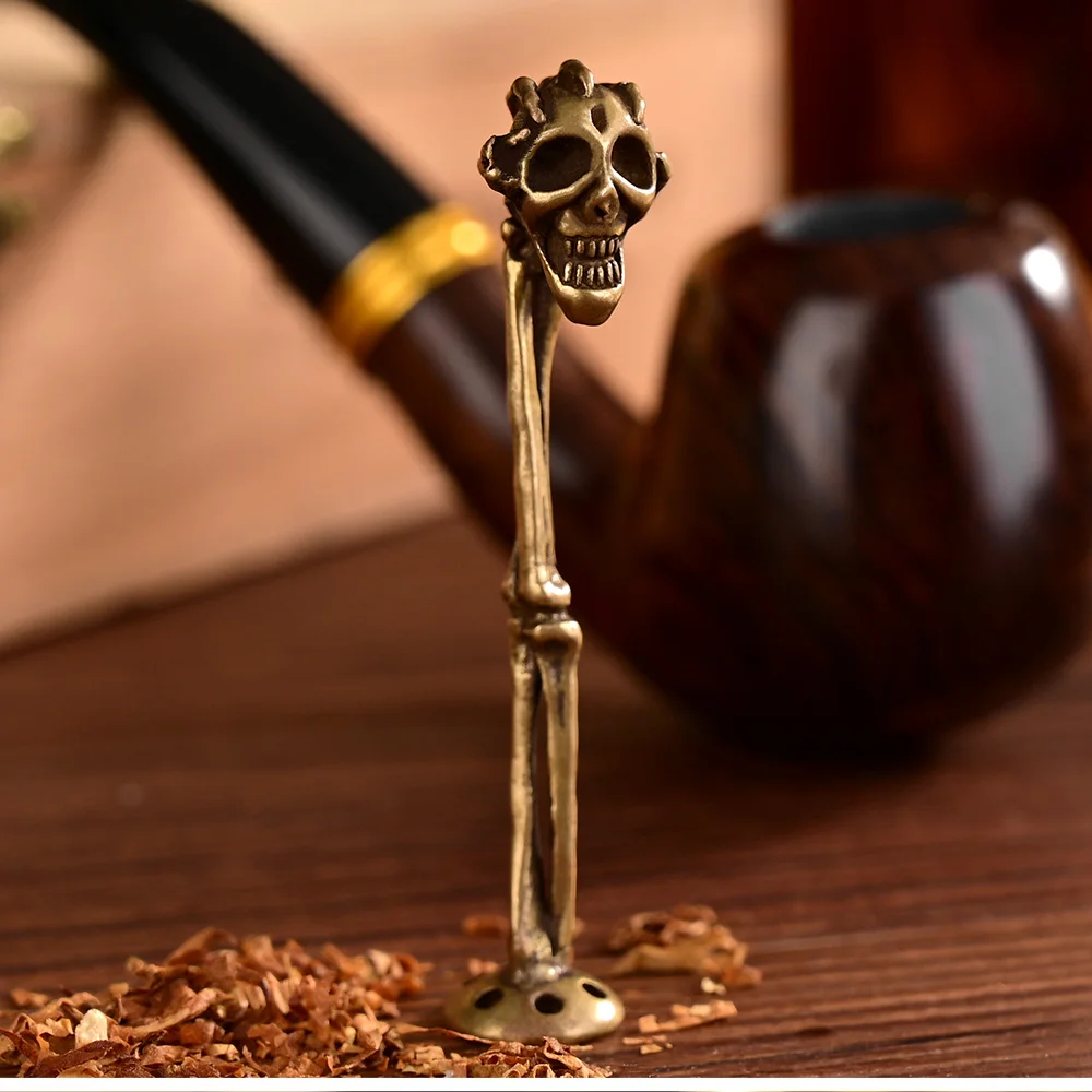 

CIGARLOONG Cigar Pipe Press Rod Anti-extinguishing Head Copper Metal Multifunctional Portable Cigar Tobacco Pipes Accessories