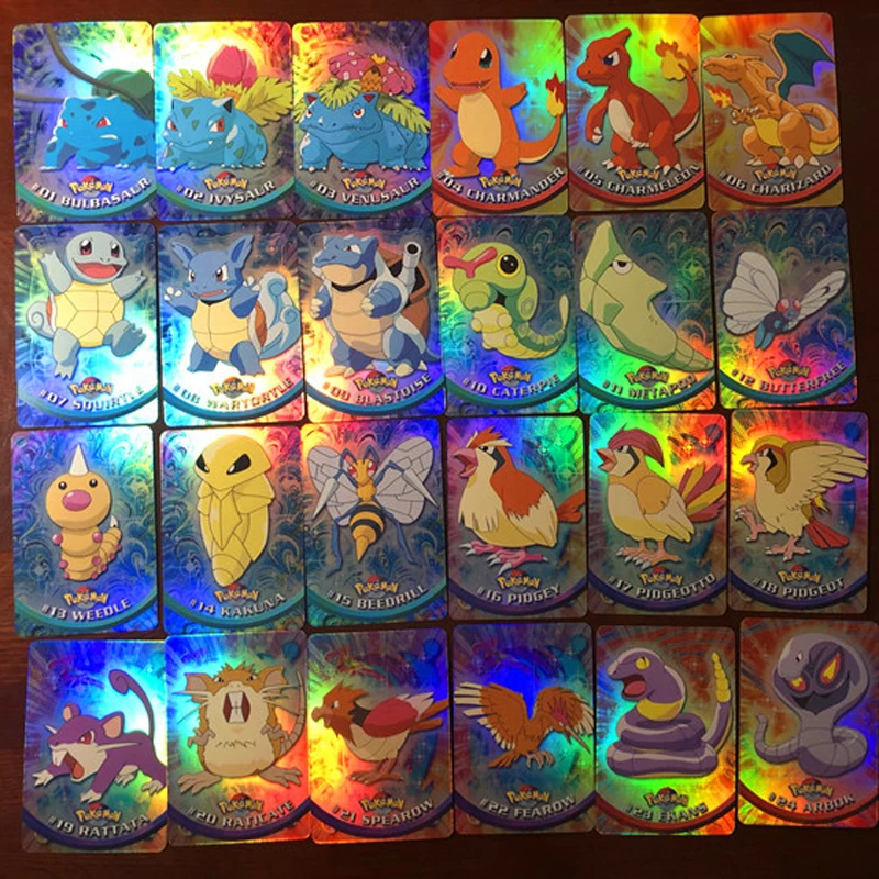 46 шт. карты Pokemon из радужной фольги наборы Topps серии флэш карта игровая коллекция