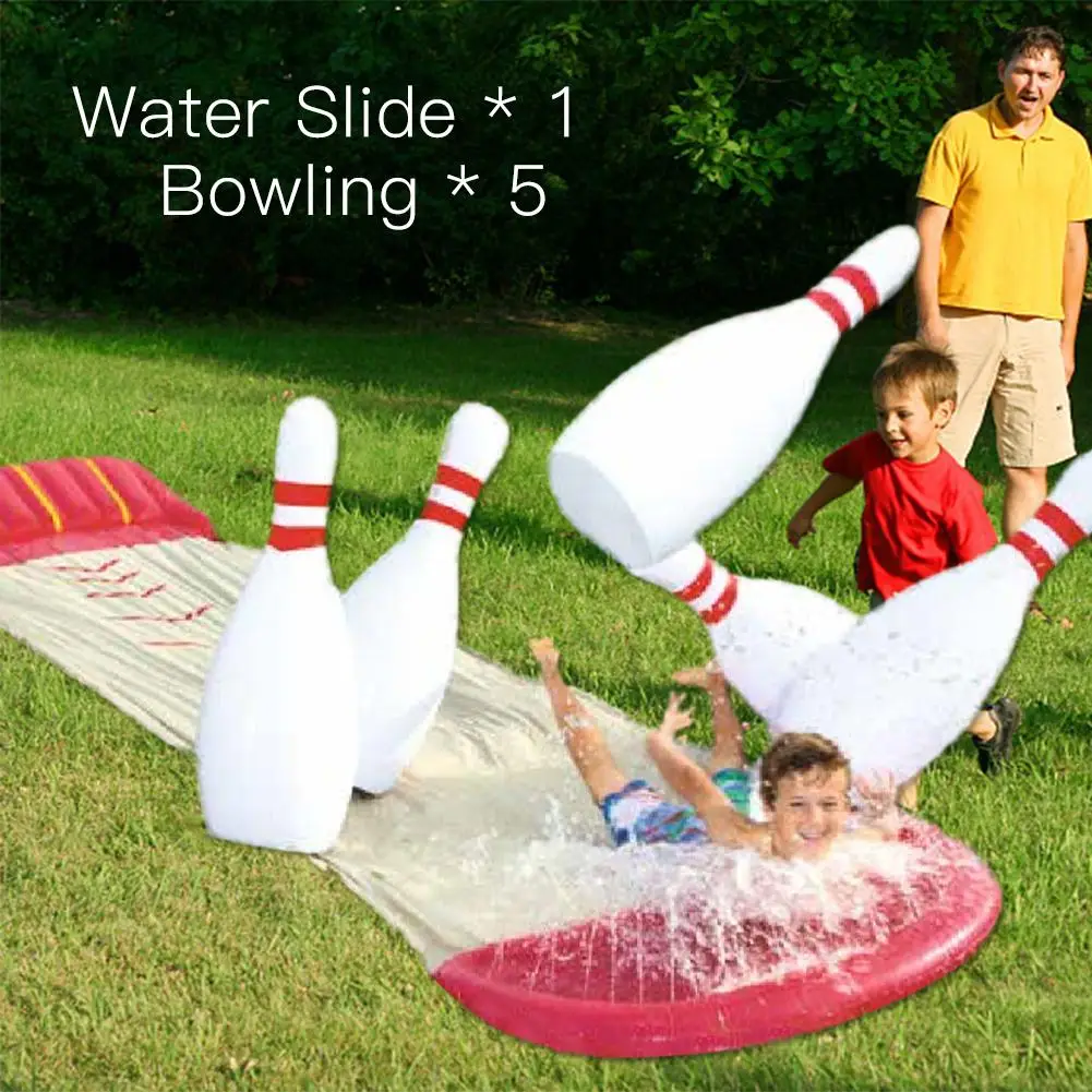 Двойная водная горка для боулинга детские водные горки газона летний бассейн