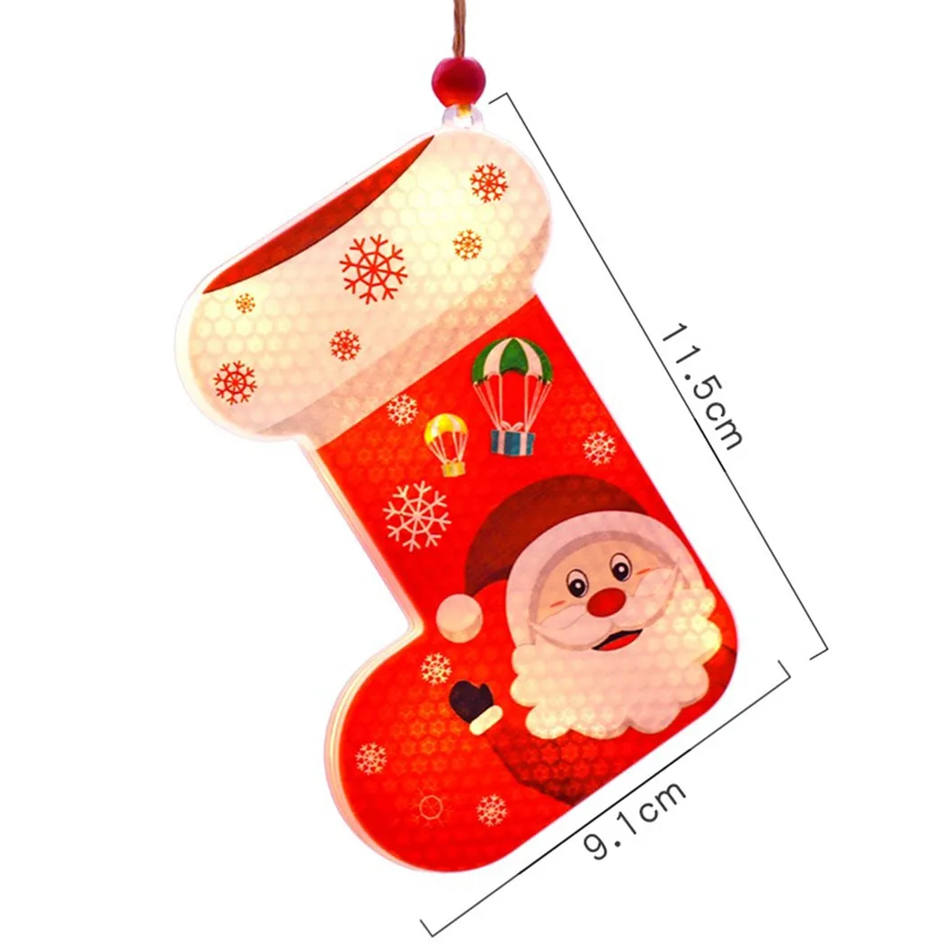 

Christmas Tree Hanging Ornament Lamp LED Light Santa Claus Xmas Hanging Pendant Merry Christmas Decorations Garland Xmas Navidad