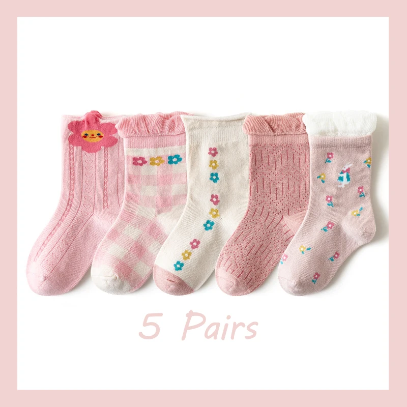 5 парт/Лот Детские Разноцветные носки с принтом для девочек зимние осенние