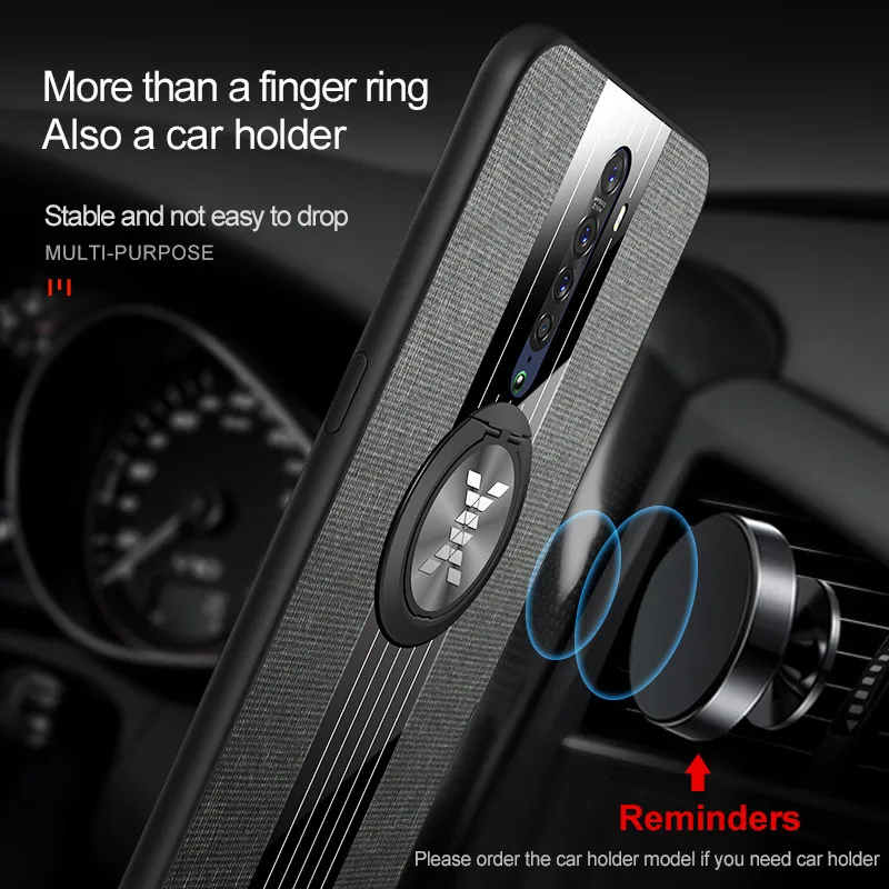 For OPPO Reno 2 Case Luxury Car Magnetic Ring PU Leather Case for OPPO Reno2 2Z ACE 2 ACE2 TPU Shockproof Bumper Case