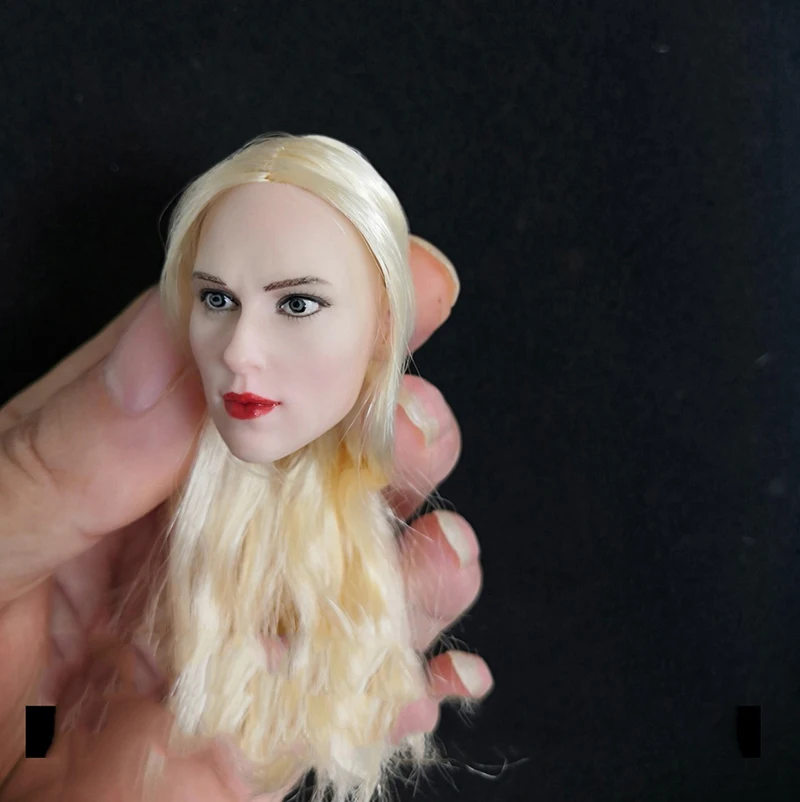 1/6 Scarlett Johansson 4 0 голова Лепка шоколада Желтые красные светлые волосы для 12 дюймов