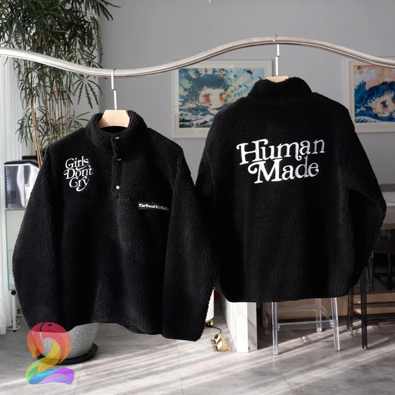 

HUMAN MADE Girls Don’t Cry Lambs Wool Casual Men’s Women’s Jacket High Quality Embroidered Logo Human Made Hoodies