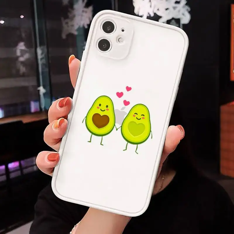 

Avocado cute cartoon pattern high quality Phone Cases matte transparent For iphone 7 8 11 12 plus mini x xs xr pro max cover