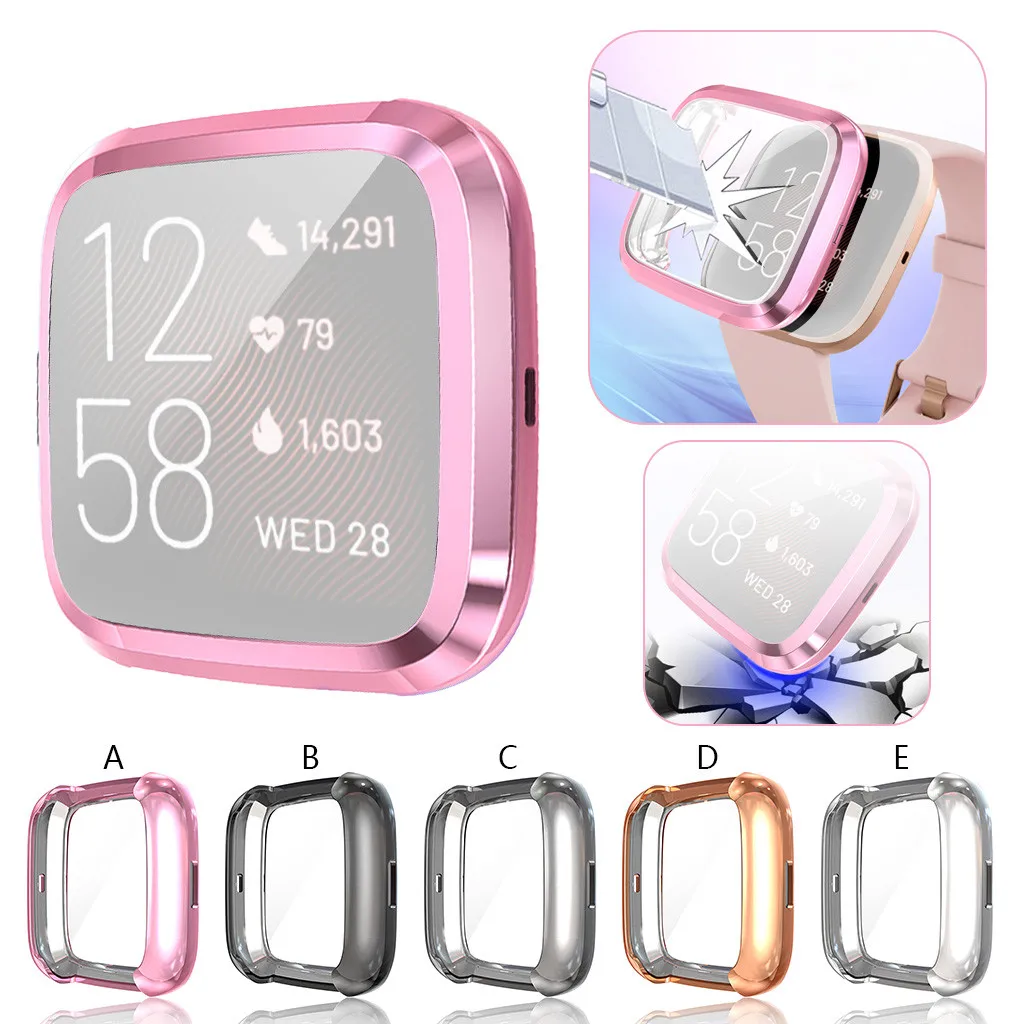 Мягкий чехол из ТПУ с покрытием 25 # для Fitbit Versa 2 силиконовый полной защитой экрана