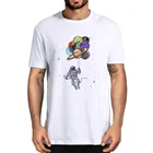 Хлопковая забавная футболка унисекс с изображением астронавта, планеты, солнечной системы, космоса, подарки, летняя мужская футболка с коротким рукавом для женщин