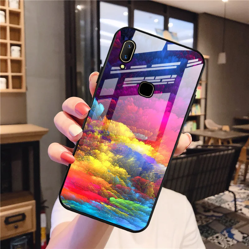 

Hard Phone Case For Vivo V11i Case Tempered Glass Bumper For Vivo V11 Shockproof Fundas vivo V11 i V 11i 6.3 inch Back Coque