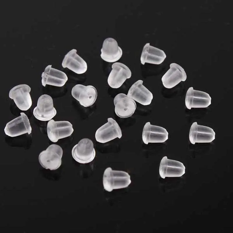 

200pcs/lot Earrings Jewelry Accessories Bullet Plastic Ear Plugging blocked Earring back