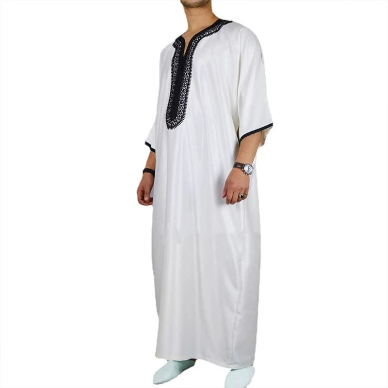 

Новый стиль Рамадан мусульманское платье Abayas Дубай Повседневный кафтан халат Повседневный свободный женский с длинным рукавом подарки для...