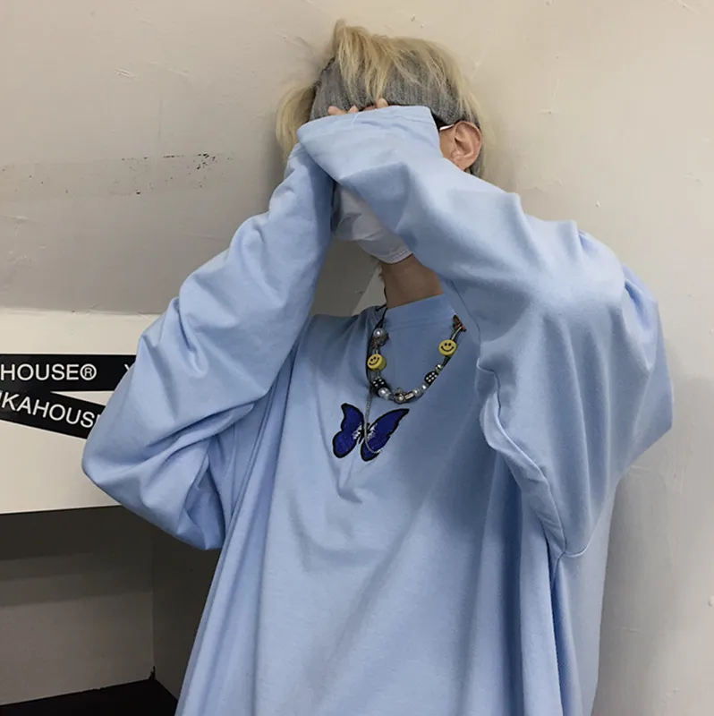 Футболка женская с длинным рукавом популярная универсальная рубашка вышивкой