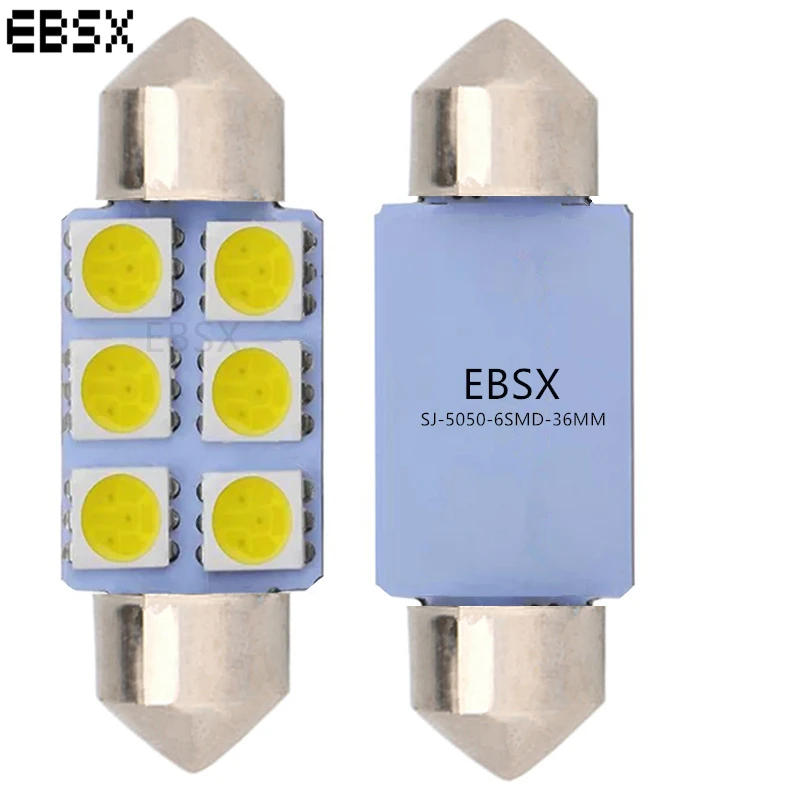

Светодиодные лампы EBSX C5W 300 6 SMD 31 мм/36 мм/39 мм/41 мм, 5050 шт.