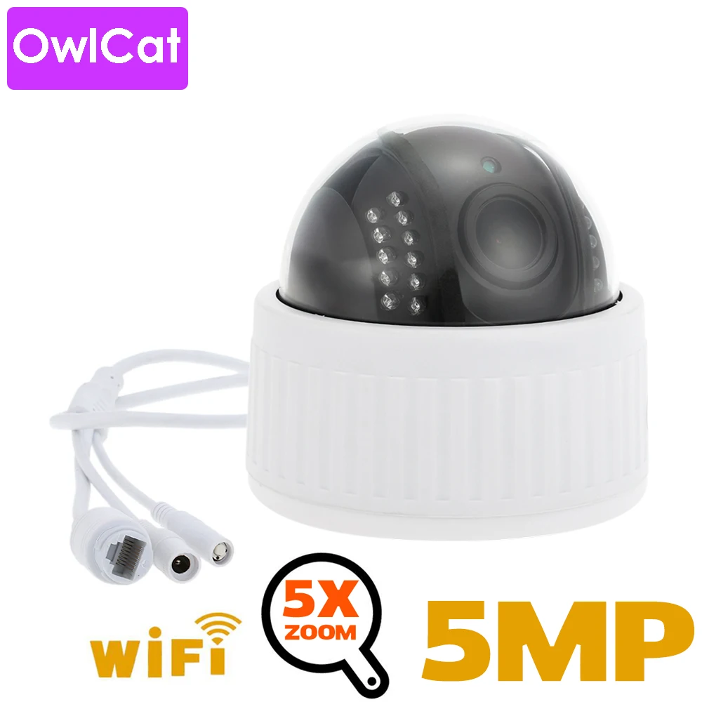 OwlCat 5X зум 2,7-13,5 мм внутренняя Беспроводная поворотная купольная PTZ ip-камера WiFi HD 2mp 5mp Аудио Микрофон sd-карта IR Night Onvif P2P