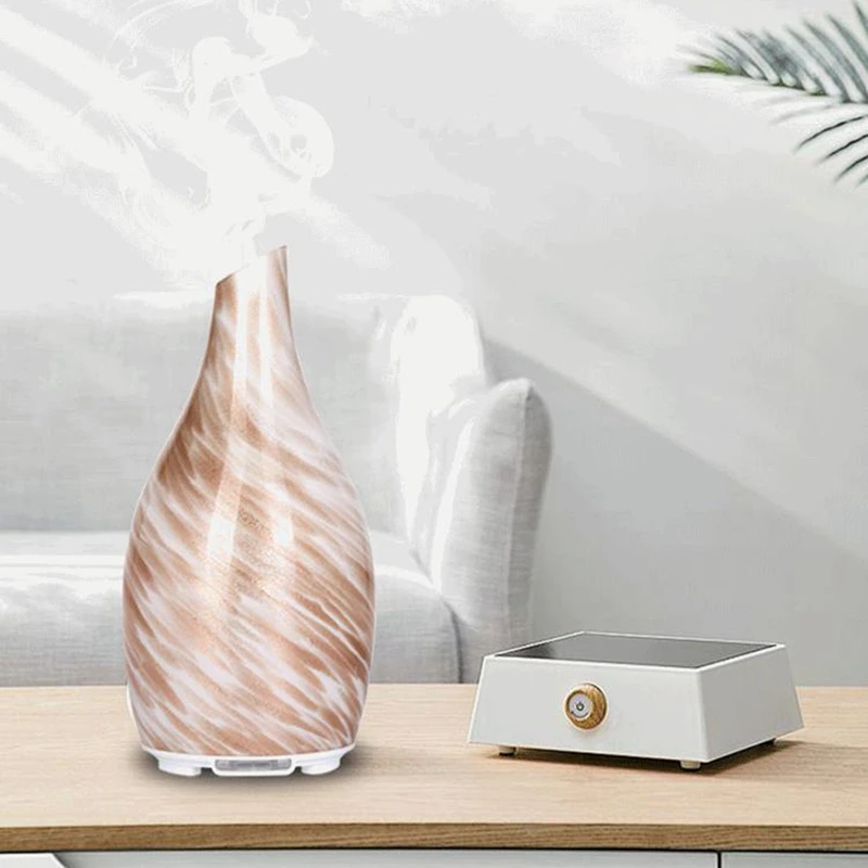 

Humidifier, Aromatherapy Humidifier, Ultrasonic Pattern Glass Smart Office Humidifier,Silent Spray Night Light(EU Plug)