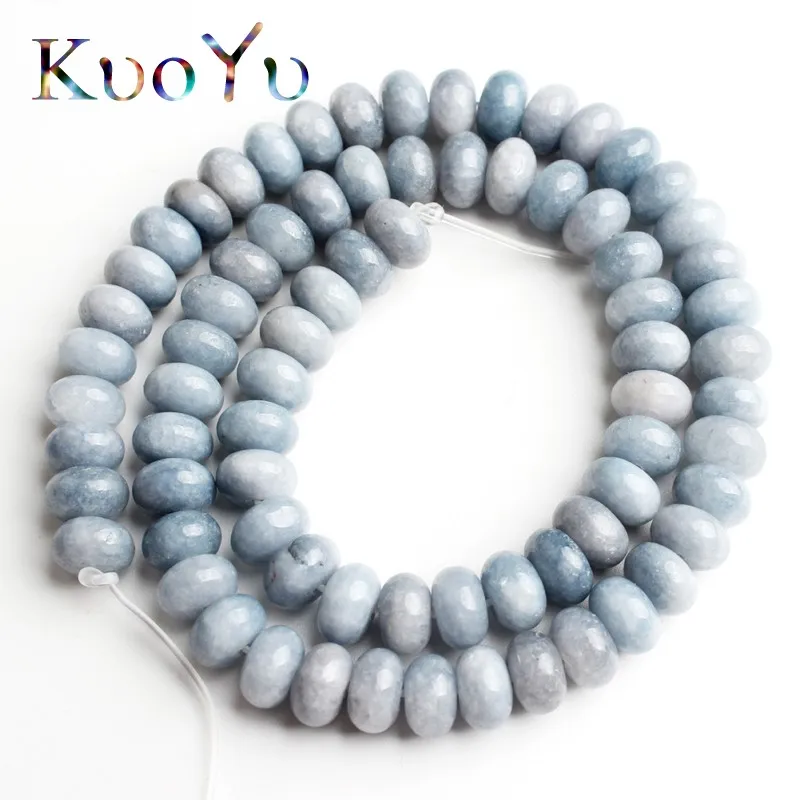 Круглые бусины из голубого ангелита 5x8 мм свободные бусины-разделители Rondelle для