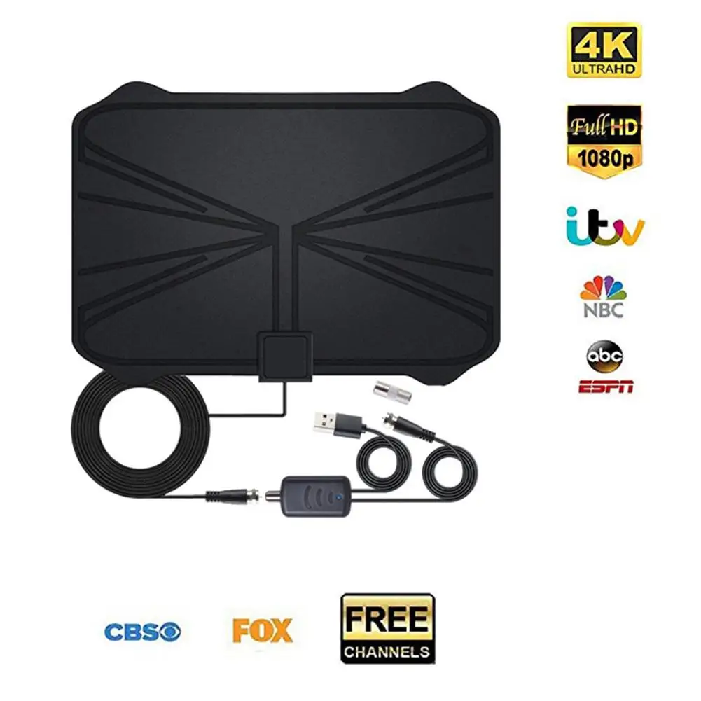 960 км ТВ Антенна Внутренняя усиленная цифровая HD ТВ антенна 4K HD DVB-T Freeview ТВ для местных каналов вещания домашнего телевидения
