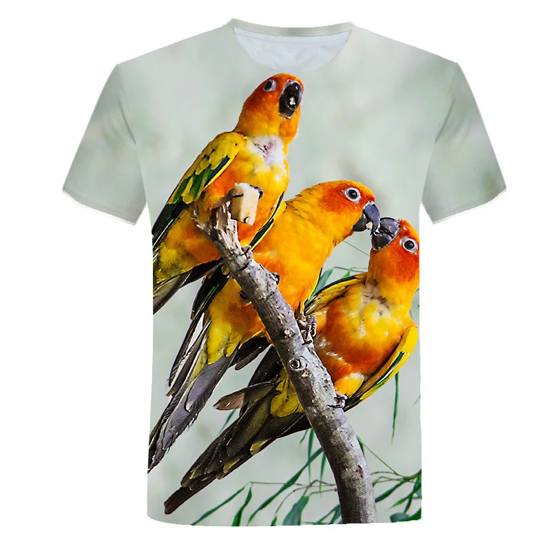 

Summer T-Shirt Print Shirt 2021 Animal Bird 3D Print Summer Boys O Neck T-Shirt Camo Kids Clothing Hip Hop Girl Short Sleeve