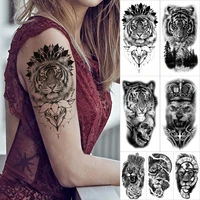 transfer waterproof temporary sleeve tattoo stickers tiger avatar flower wolf shadow tribal tattoos body art fake tatoo men girl