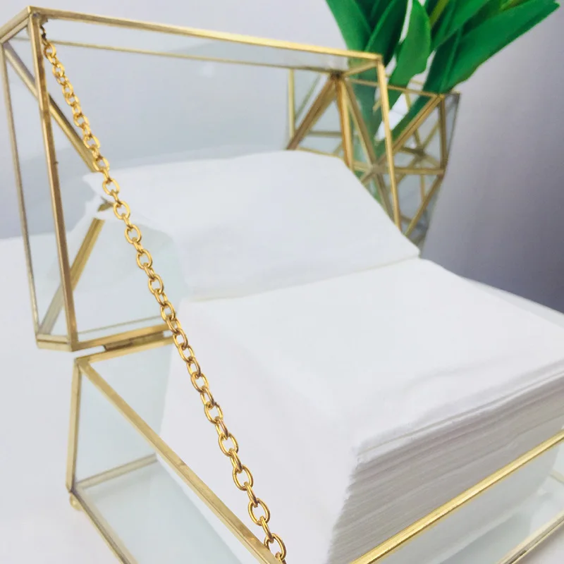 Европейская роскошная коробка для салфеток из золотого стекла хранения домашней