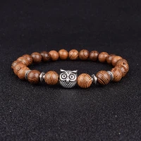 40 types natural beads men bracelet owl buddha meditation wood lava tiger eye bracelets women prayer charm jewelry pulseras