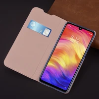 slim leather wallet case flip cover with card holder phone carrying bag mask for xiaomi redmi 7 redmi note 7 pro business purse